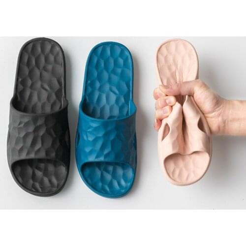 Japanese-style Summer Men Women Water Cube Slippers Couple Anti-slip Soft Thick Bottom Slides Male Female Bathroom Home Shoes