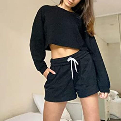 Womens Shorts Casual Summer Drawstring Comfy Sweat Shorts Female Elastic Running Sweat Shorts Cotton Shorts Refreshing Mujer