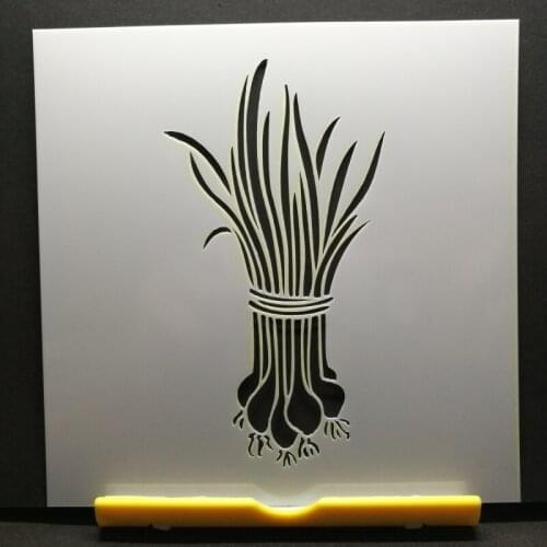 13*13 Green onion pvc Layering Stencils for DIY Scrapbooking/photo album Decorative Embossing DIY Paper Cards Crafts