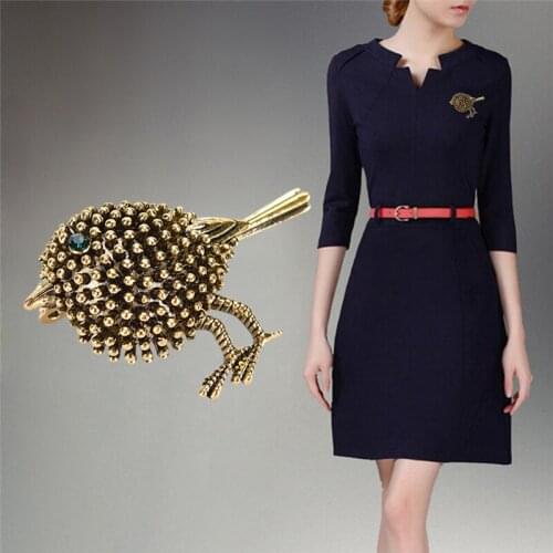 1pc Vintage Bird Brooches Lovely Little Birds Dress Collar Suit Sweater Banquet Decoration Women Brooch Hijab Pins Charm Jewelry