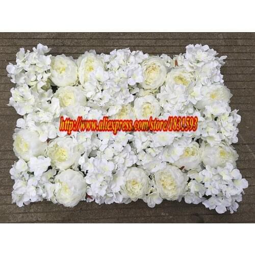 10pcs/lot Ivory Artificial silk peony hydrangea flower wall wedding backdrop decoration flower runner wedding TONGFENG