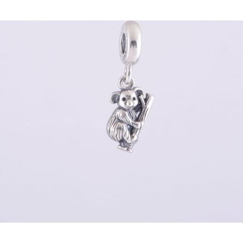 100% 925 Sterling Silver Animal charm Koala Screw Dangle Charm Bead Fit Original Pandora Charms Bracelet jewelry LW117