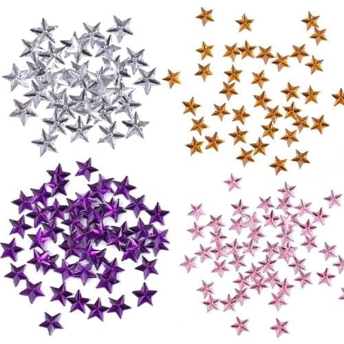 100pcs 3D Star Nail Art Decoration Fashion Nail Rhinestone Diamond Crystal Nail Art Decor Stud Manicure Jewelry Tips