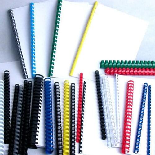 100PCS/BOX 8mmx300mm 21 Rings PVC Binding Aprons 40 Sheets Notebook A4 Documents Machine Plastic Strip Office School Suppliers