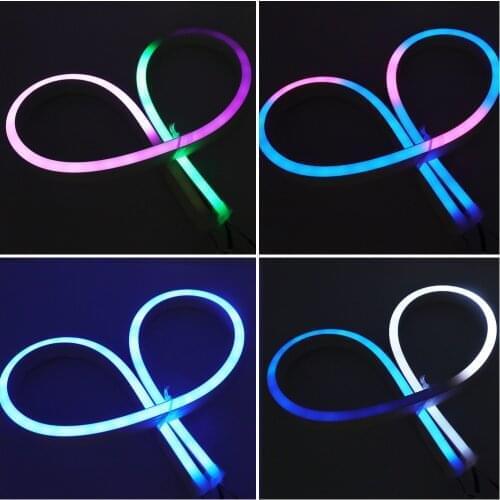 12V WS2811 Neon Light SMD 5050 Full Color RGB Led Strip Neon Sign 60LEDs/M Pixels Light Addressable Flexible Led Stripe 1M 3M 5M