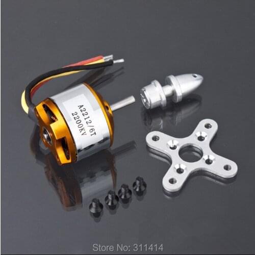 2pcs/lot New A2212 2200KV 6T Brushless Outrunner Motor W/ Mount For RC Aircraft Copter Airplane Electric Motor Engine Promotion