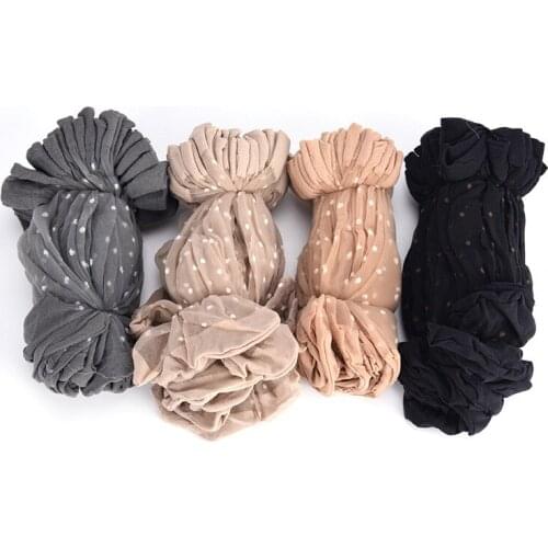 20Pcs=10Pair/Lot Cool Breathable Summer Style Sexy Black Skin Socks Pure Color Dots Women Girls Nylon Socks