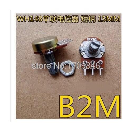 20pcs Potentiometer Pot B2M 2M Linear Shaft 15mm