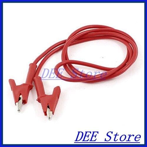 3.3ft Long Red Multimeter Power Supply Alligator Clip Test Lead Cable