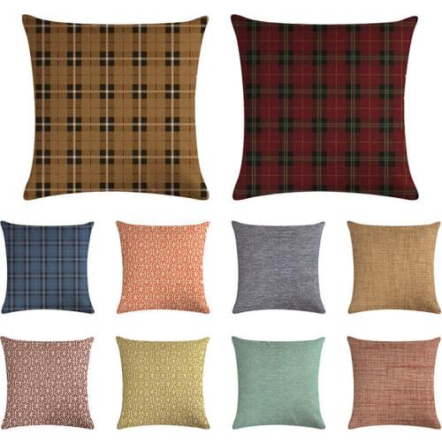 45x45cm geometric lattice pattern cushion cover solid color pillow cover linen car chair sofa pillow cover home decoration