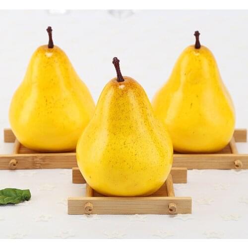 8x11cm 5PCS Yellow Artificial Pears Home Garden Decoration Artificial Fruits Festive & Party Supplies Simulation Pear Ornament