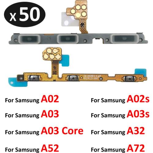 50Pcs/Lot, Power Switch On/Off Button Volume Key Button Flex Cable For Samsung Galaxy A02 A025F A02S A027F A12 A125F