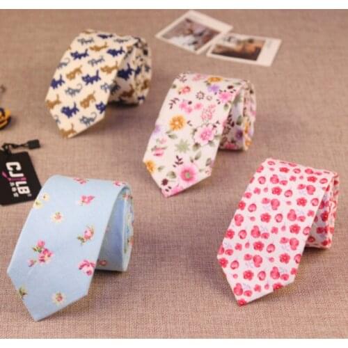 17color new fashion designers mens women neck tie narrow slim 6cm cotton print flower floral gravatas ties for men 50pcs fedex