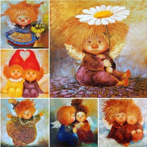 5D DIY Diamond Painting Little Angels Cross Stitch Full Cross Stitch Diamond Embroidery Rhinestone Mosaic Home Decor Gift