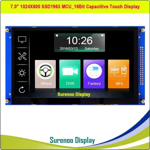 7" / 7.0" inch 800*480 40P_16Bit MCU SSD1963 TFT LCD Module Display Screen Monitor Resistive / Capacitive Touch Panel