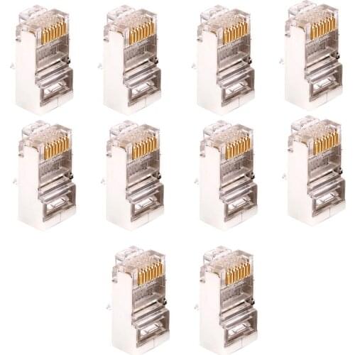 Cat6 RJ45 Connector Modular Ethernet Cable Head Plug Cat 6 Network RJ 45 Connector Cat6 Adapter 10PCS 20PCS 50PCS