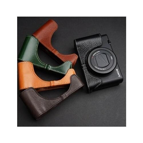 Handwork Photo Camera Genuine leather cowhide Bag Body BOX Case For sony ZV1 zv-1 Protective sleeve box base