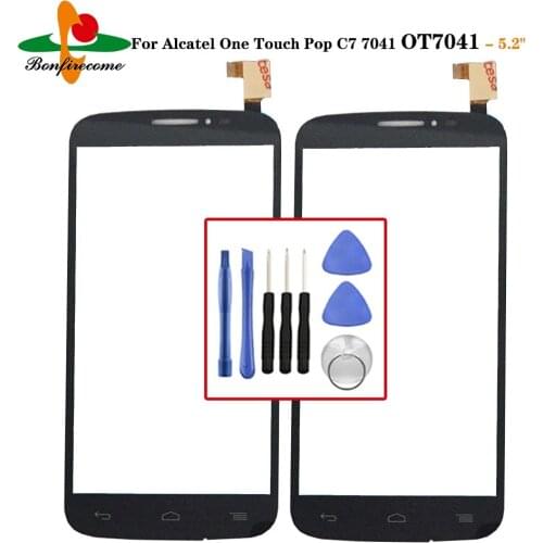 For Alcatel One Touch Pop C7 7041 OT7041 7041D 7041X 7040E 7041D Touch Screen Digitizer Sensor Outer Glass Lens Panel