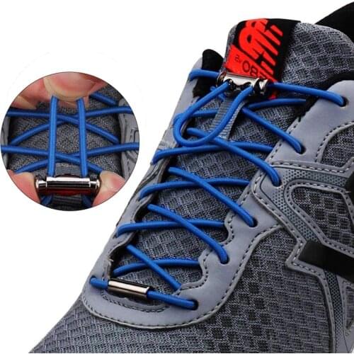 1 Pair / Elastic Shoelaces Round Metal Spring Buckle Lock No Tie Shoelace Suitable For All Shoes Unisex Lazy Laces