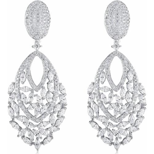 GrayBirds Luxury Fashion Earring For Anniversary Gift Copper With AAA Cubic Zirconia Women Jewelry 3 Plated Colors MLE018