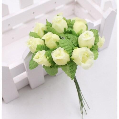 1 Bouquet 12 Heads Artificial Rose Home Simulation Rose Bud Wedding Party Artificial Flower Decoration