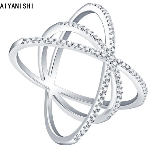 AIYANISHI 925 Sterling Silver Full Eternity Rings Fine Jewelry Trendy Engagement Bague for Women Wedding Rings Jewelry Gifts