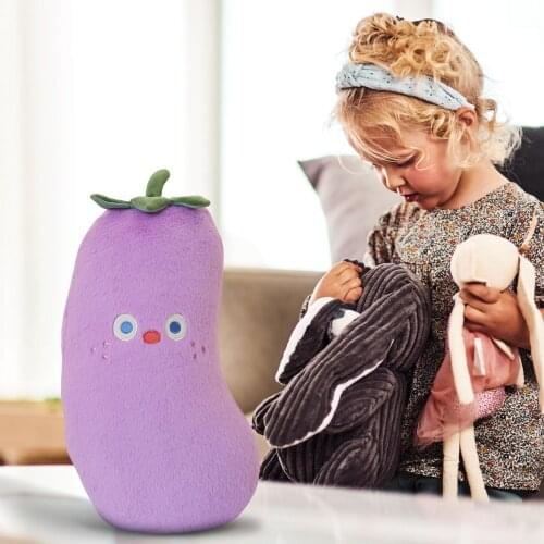 Cartoon Vegetables Pillow Eggplant Sleeping Doll Kawaii Home Decor Funny Plushie Soft Stuffed Toys Plushie Fluffy Cushion Gift