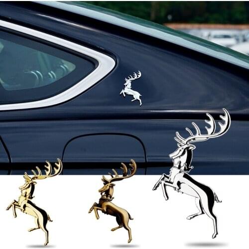 Deer metal car paste zinc alloy refrigerator paste home decoration elk decoration car body personality creative leaf plate side