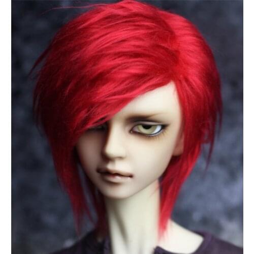 BJD Doll Fur Wig red short hair wigs for 1/3 1/4 BJD DD SD MDD MSD Uncle doll fur wigs doll accessories