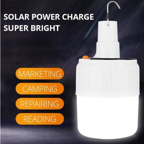 Remote Control Rechargeable LED Bulb Lamp Solar Charge Camping light Tent light Portable Emergency Night Market Outdoor Light