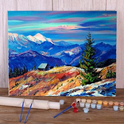 Landscape Mount Hoverla. Morning. DIY Paint By Numbers Kit Oil Paints 40*50 Canvas Pictures Paintings For Kids Art