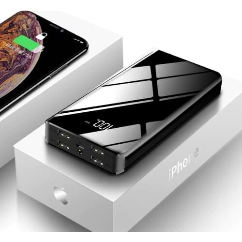 30000mAh Power Bank Portable Charging Mirror Screen Powerbank External Battery Pack For Xiaomi iPhone Mobile Phone Poverbank