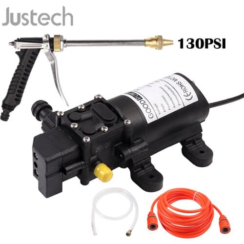 Portable 12V 80W Car High Pressure Washer Water Pump Kit with Jet Wash Cleaner Hose Van 130PSI Car Washer Set for Car Cleaning