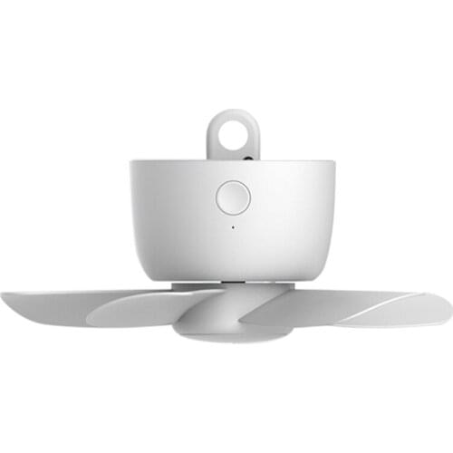 EAS-Ceiling Fan,4 Leave USB Powered Rechargeable Silent Ceiling Fan with Remote Control Timing Fan for Camping Bed Dorm Tent