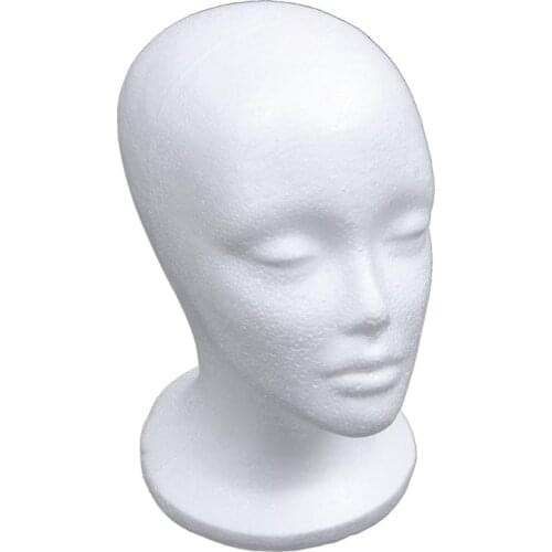 Practical Female Foam Mannequin Head Model Hat Wig Display Stand Rack white