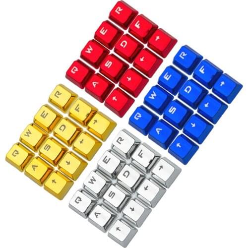 Redragon 12 Keys PBT Double Shot Injection Backlit Metallic Electroplated Red Color Keycaps for Mechanical Switch Keyboards