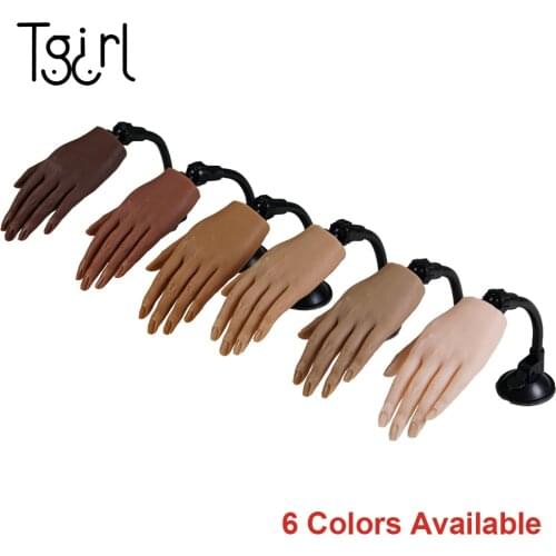 Practice Hand Model Adult Mannequin With Suction Cup and Flexible Finger Adjustment Display Model Moveable Nails