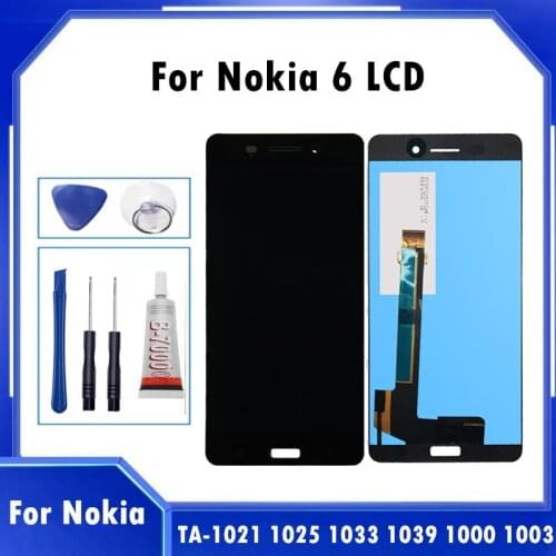 For Nokia 6 LCD Display Replacement For TA-1021 TA-1033 TA-1025 TA-1039 Touch Screen Glass Panel Digitizer LCD Display Assembly