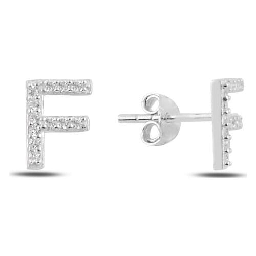 Silver 925 Set-F-Letter Earrings