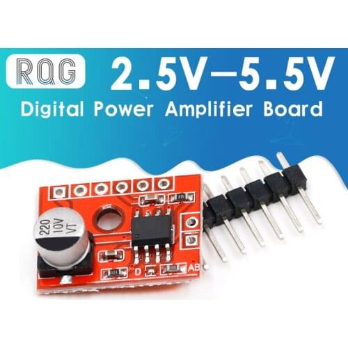 Super Mini Digital Amplifier Board 1 * 5W Class D Digital 2.5V To 5.5V Power Amplifier Board Efficient Class AB/D Optional