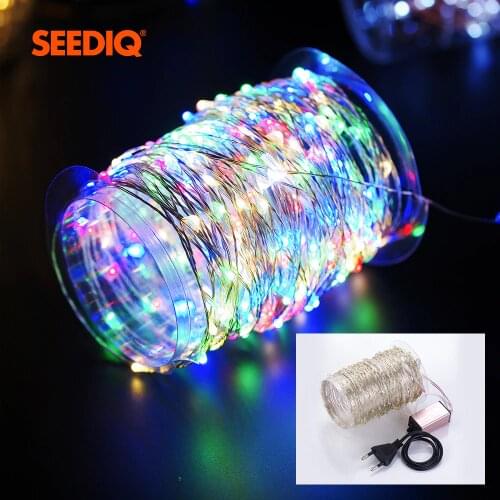 Led String AC110V AC220V Multicolor With Plug Copper Wire Lights Fairy Lights Garland Wedding Garden Decoration Light Wedding