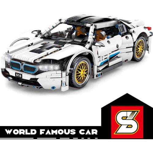 SY High-tech Racing Famous Car Blocks Bricks 1/14 Model DIY Toys For Boys Sport Cars Children Gift Vehicle Speed Racers
