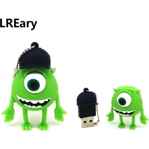 Green Mike Wazowski monster usb flash drive disk memory stick Pen drive personalized mini PC gift pendrive 4gb 8gb 16gb 32gb
