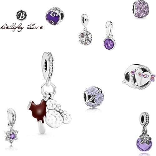 Real 925 Sterling Silver Rabbit Pendant Frog Bracelets Beads For Women Original DIY Jewelry Making Decoration Butterfly Charm