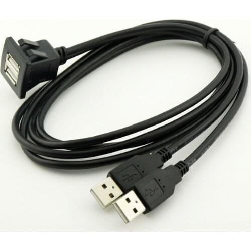 10x 3FT/6FT Car Dashboard Flush Mount Dual USB 2.0 A Socket Extension Lead Panel Connector Cable Cord