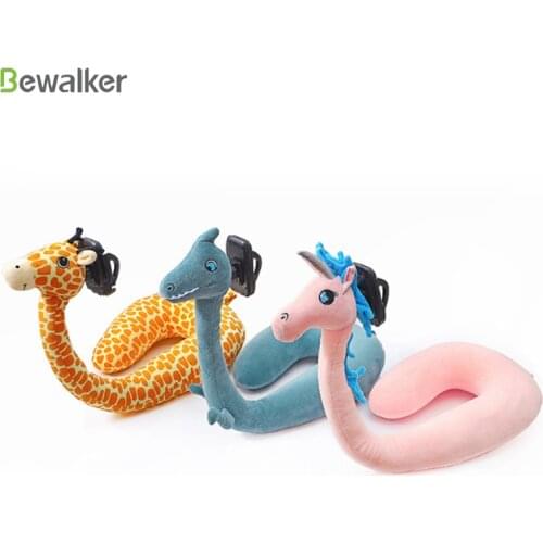 2021 Explosive U-Shaped Pillow Cervical Spine Pillow Travel Practical Lazy Bracket Cute Cartoon Animal Adjustable Phone Bracket