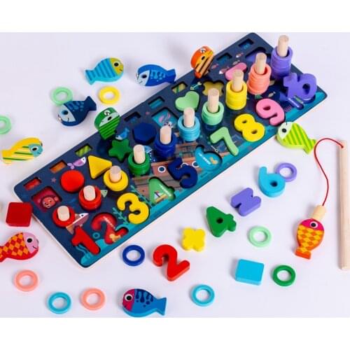 3D Childrens Toys Digital Letter Puzzles Blocks Baby Early Learning Building Blocks Wooden Montessori Toys Matching Blocks