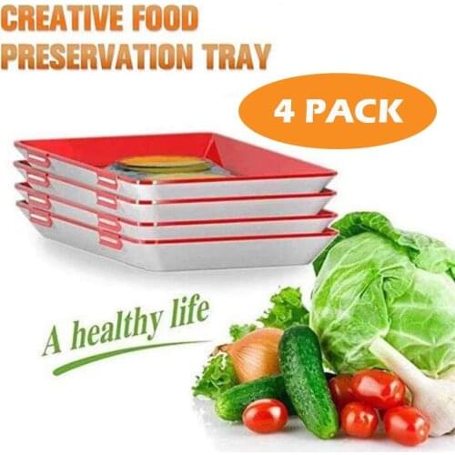 4Pcs Creative Food Preservation Tray Magic Elastic Film Buckle Vacuum Seal Keeps Food Fresh Kitchen Tools
