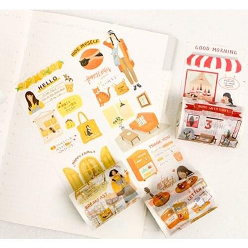 6cm*5m/Roll Girl Daily Stationery Washi Tape Scrapbooking Book Paper Stickers DIY Crafts Adhesive Decoration Household Supplies