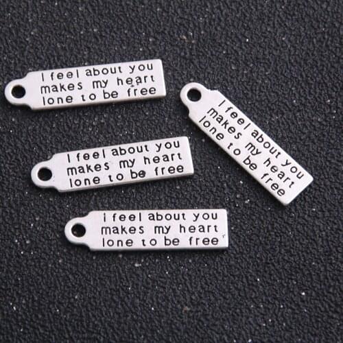 8pcs 8*31mm Two Color Zinc Alloy Rectangle Cameo Alphabet Letter Pendant Charms Fit Jewelry Necklace Charms Making